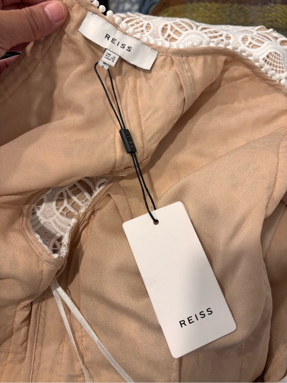 Reiss Coral Lace Slim Fit Midi Dress in white size US 4 NWT - Picture 9 of 14